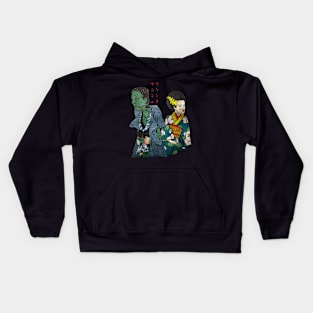 Frankenstein couple goes to japan Kids Hoodie